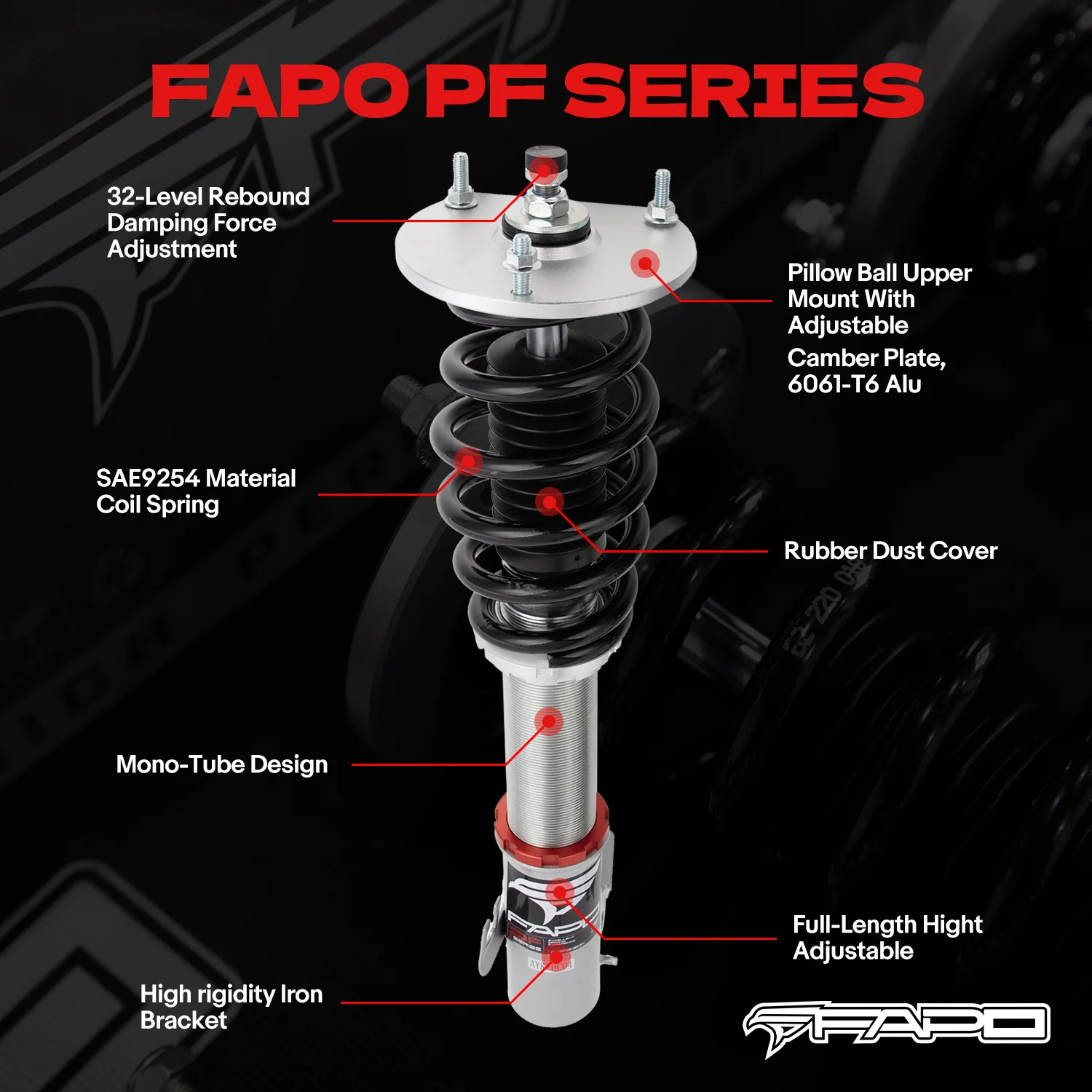 32-Level Damping Coilover for 1990-1999 Honda Accord CB/CD / Acura CL TL Vigor PF012220 - Image 3