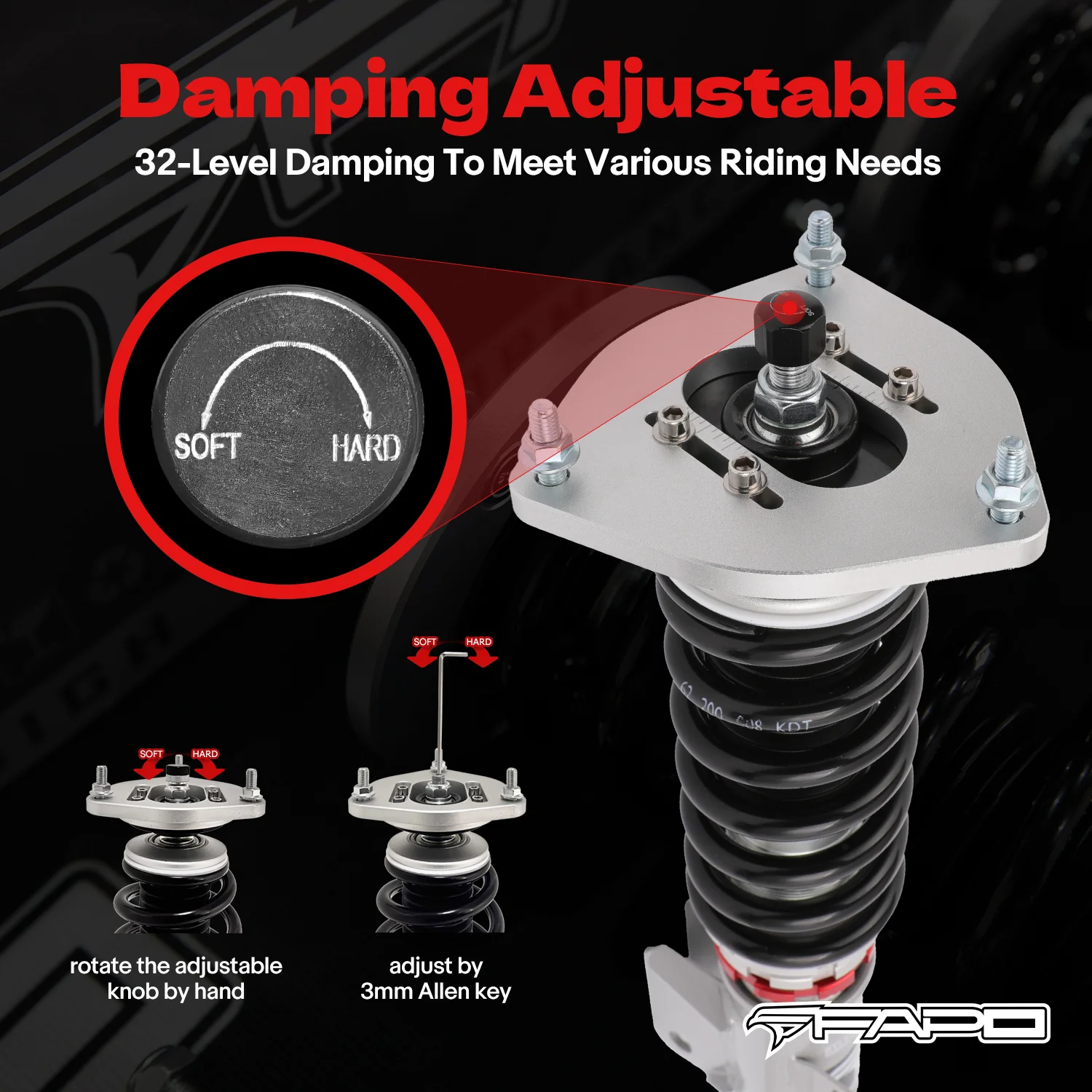 32-Level Damping Coilover for 2006-2015 Mini Cooper R55/R56/R57 Platform PF016630 - Image 4