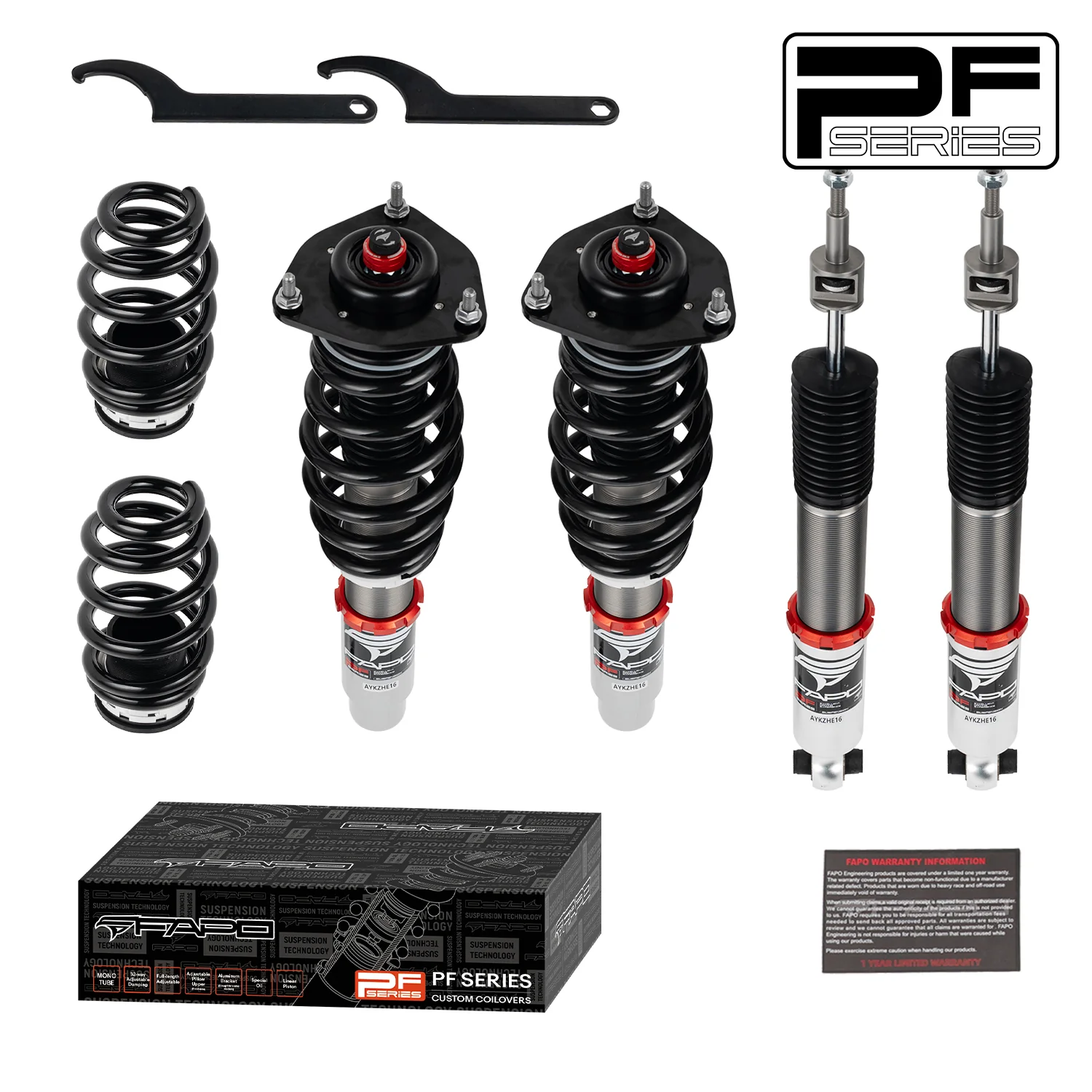 32-Level Damping Coilover For Audi A4 5th Gen AWD B9/8W / A5 Cabriolet 2WD F57 / A6 C8/4K / S4 B9/8W / RS5 B9/F5 2016-2024 PF024030