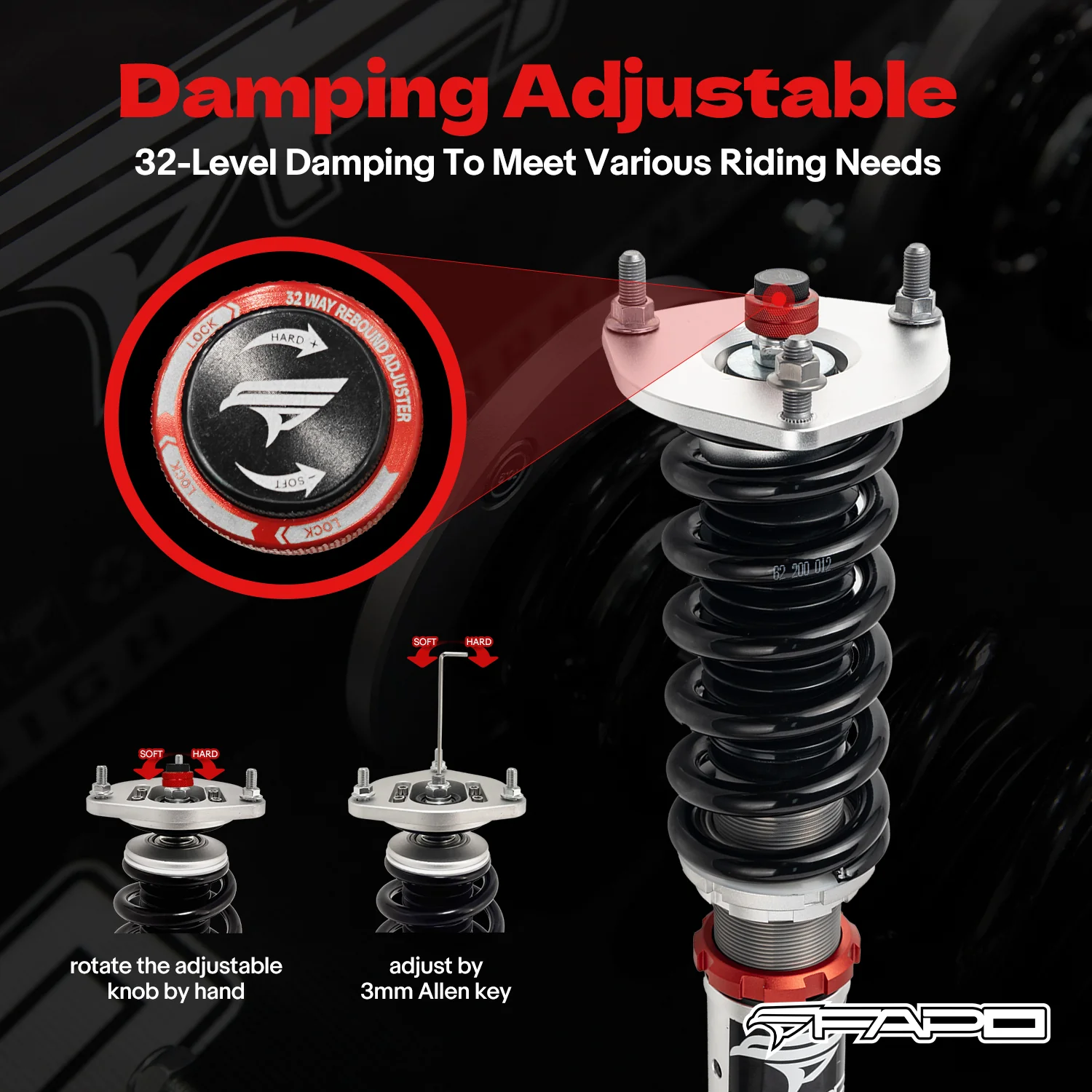 32-Level Damping Coilover for Lexus LS400 1st Gen XF10/UCF10 1989-1994 PF015230 - Image 4