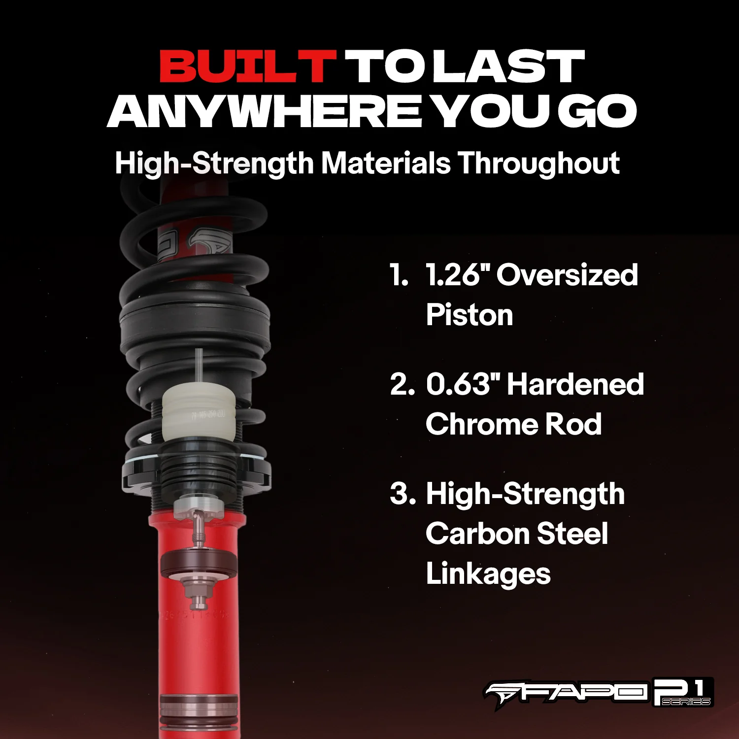 FAPO Front 0-3 in Lift Struts for Chevrolet Silverado 1500 2007-2018 PA190212 - Image 5