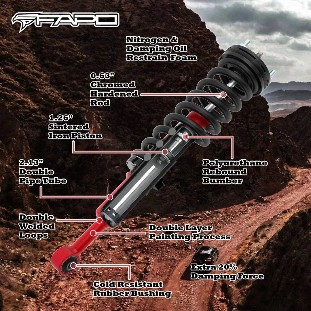 FAPO Off-Road Full Set 0-2" Lift Struts For Toyota Hilux 2006-2025 - Image 3