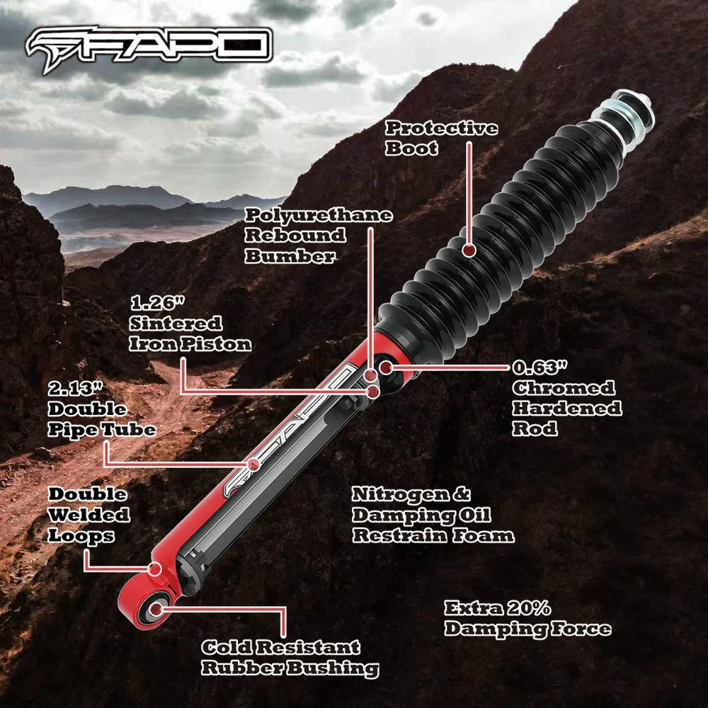 FAPO Rear 3-4.5 in Lift Struts for Jeep Wrangler JK 2007-2018 PA660610 - Image 2