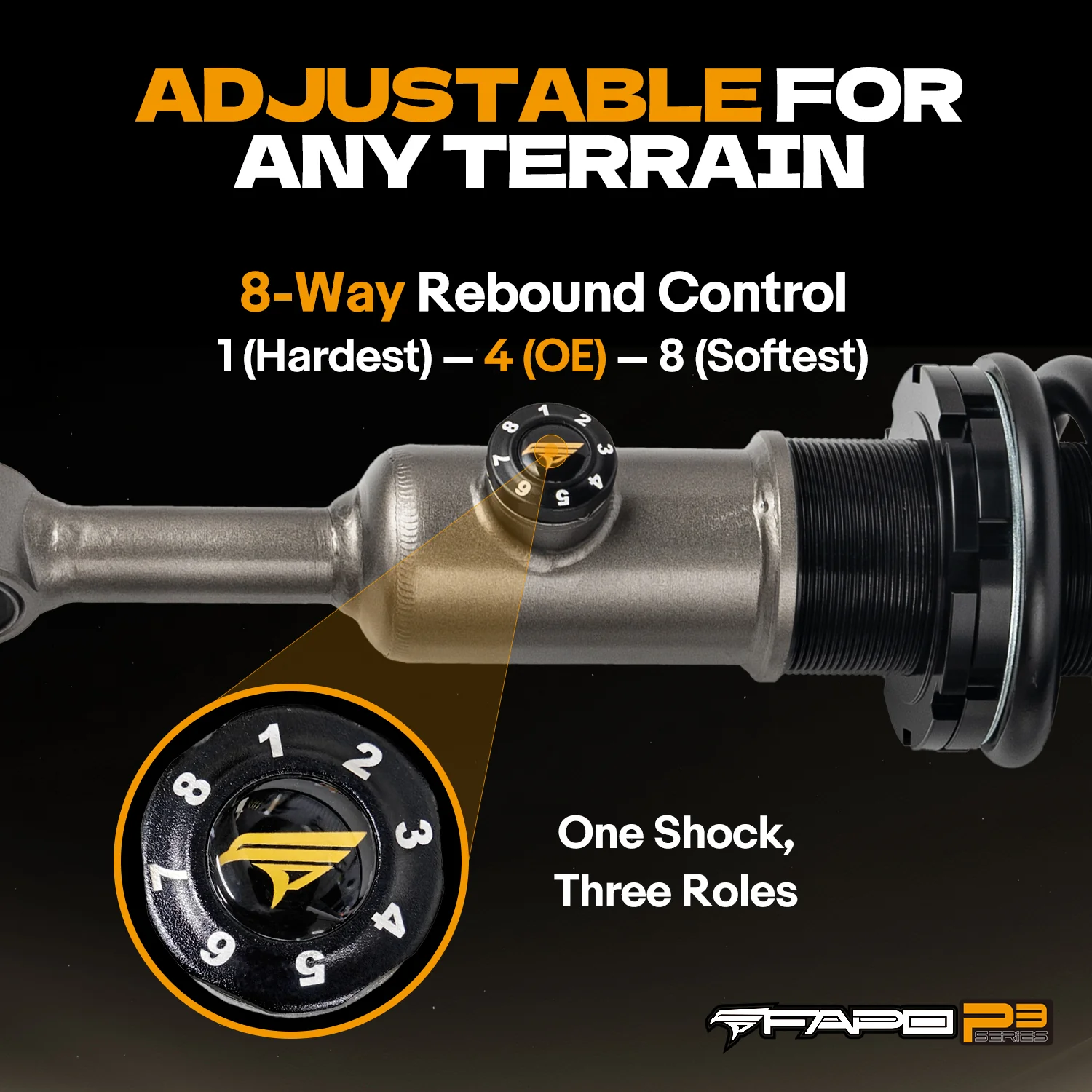 FAPO Off Road 8-Stage Full Set 0-2 in Lift Struts For Toyota Hilux 2006-2025 - Image 4