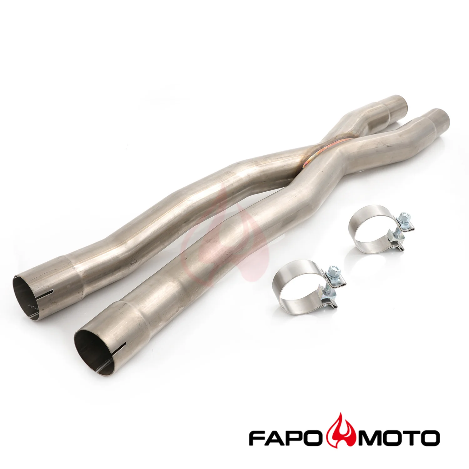 2.5  X-Pipe Mid-Pipe compatible with Ford Mustang GT 15-18 S550 Resonator Delete 5.0L Coyote V8 FE748010 - Image 5