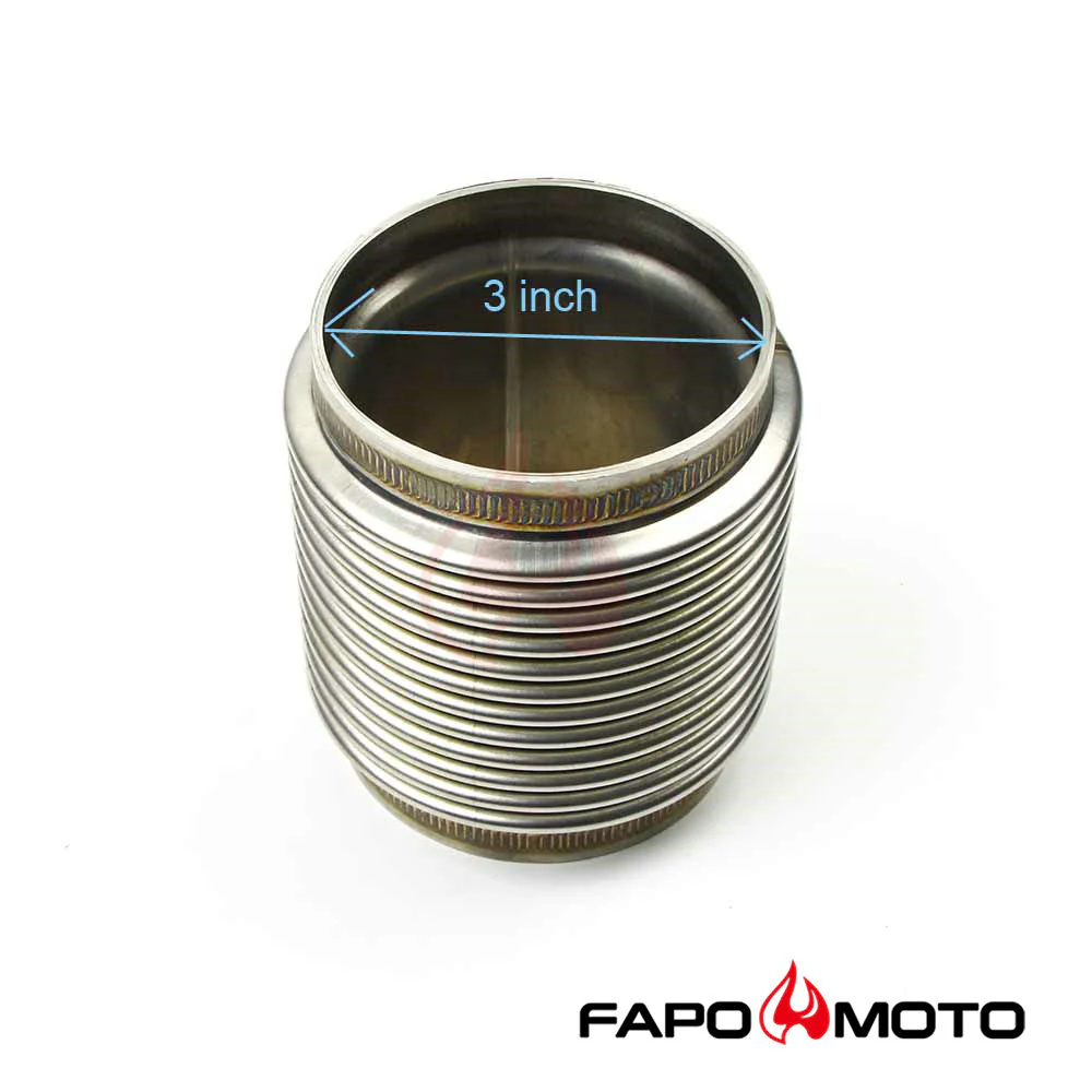 Universal 3  ID 304 STAINLESS EXHAUST FLEX BELLOWS 4  LONG For 3  Pipe ,ULTRA STRONG FE903010 - Image 4