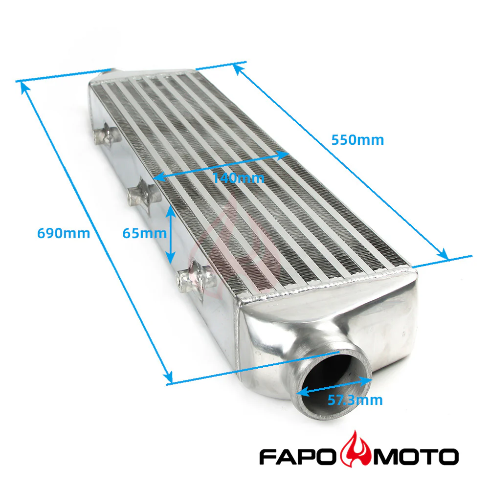 FAPO 27 x6 x2.5  FMIC UNIVERSAL ALUMINUM TURBO INTERCOOLER 2.25  IN/OUTLET FI500310