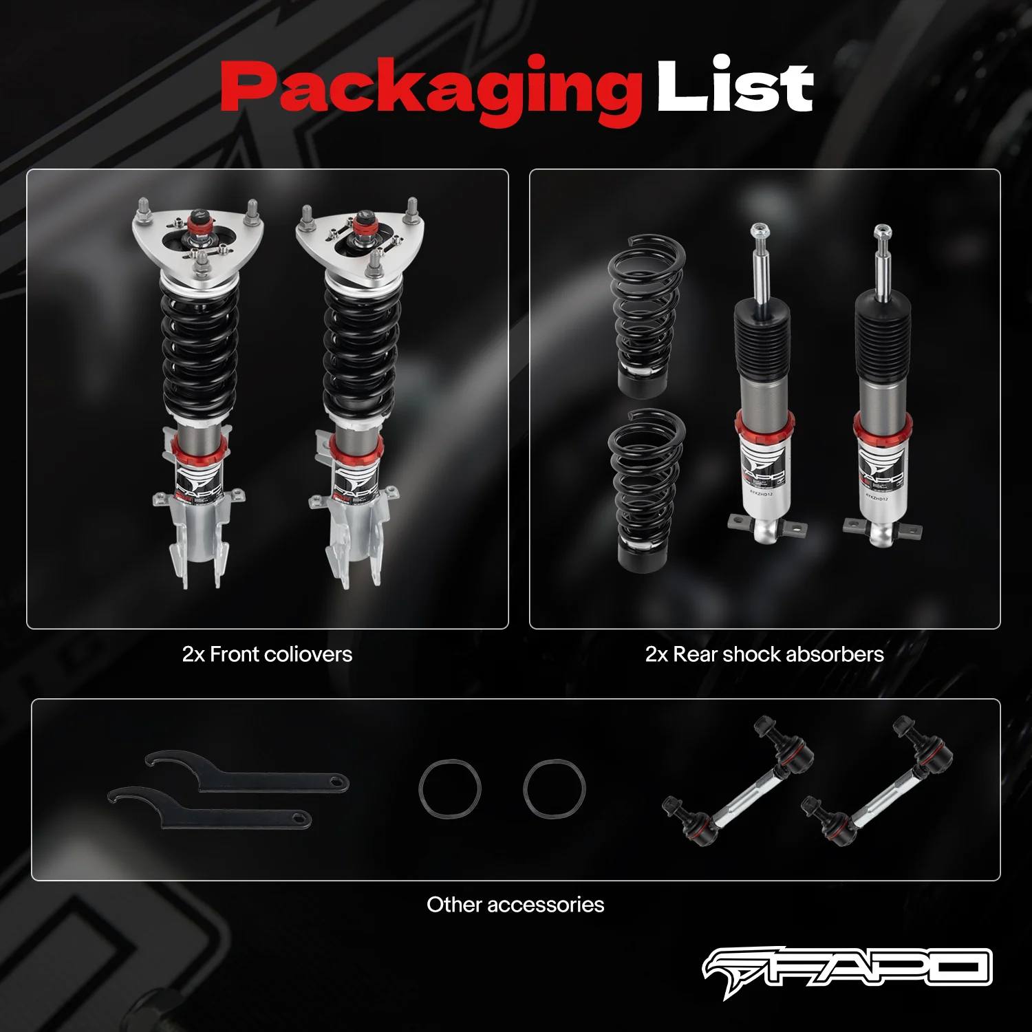 32-Way Adjustable Damping Coilover for Ford Mustang 6th Gen 2.3T/5.0L (without electronic damping) S550 2015-2023 PF027430 - Image 11